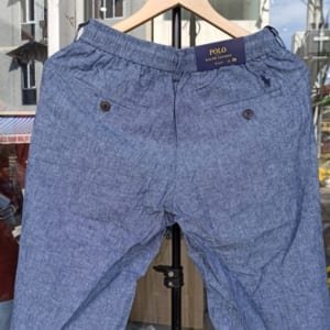 Quần Linen Polo Màu Xanh Xước