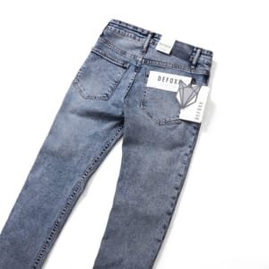 Quần jean defoxx xanh blue wash 241206