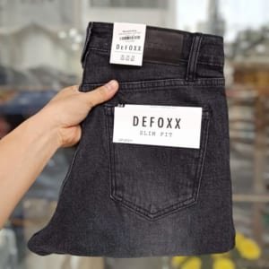Quần jean Defoxx đen wash 241211