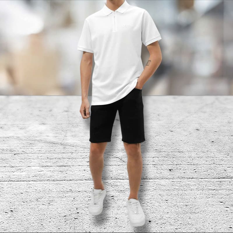 Quần Short jean DEFOXX xám đậm không quá màu mè.