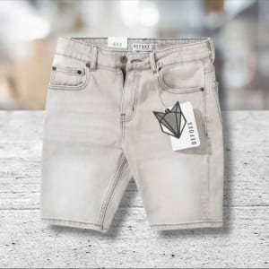 Quần short jean DEFOXX xám bạc