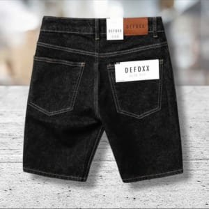 Quần short jean Defoxx muối tiêu đen