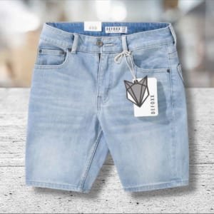 Quần short jean defoxx xanh bạc