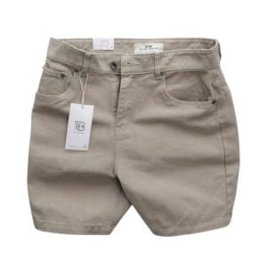 Quần short jean kaki BTM màu be