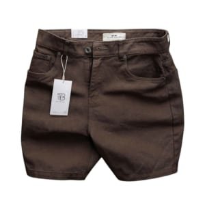 Quần short jean kaki BTM màu nâu