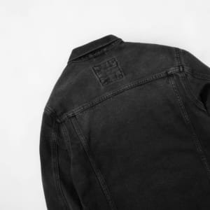 Áo khoác jean defoxx đen wash bạc chính hãng