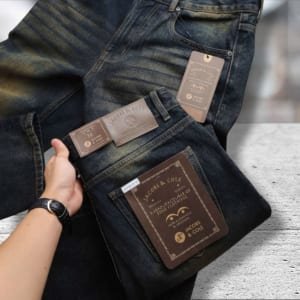 Quần jean Jacobs Cole ống suông wash đậm