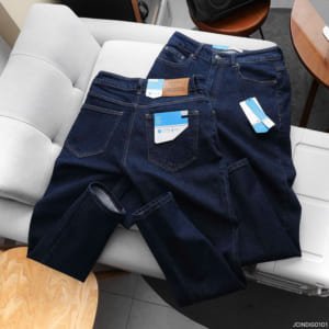 Quần jean jacobs Cole form slimfit co giãn màu xanh trơn