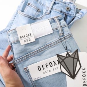 Quần jean Defoxx xanh wash 250711 ống ôm co giãn