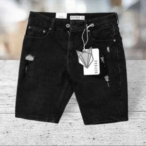 Quần short jean Defoxx đen rách